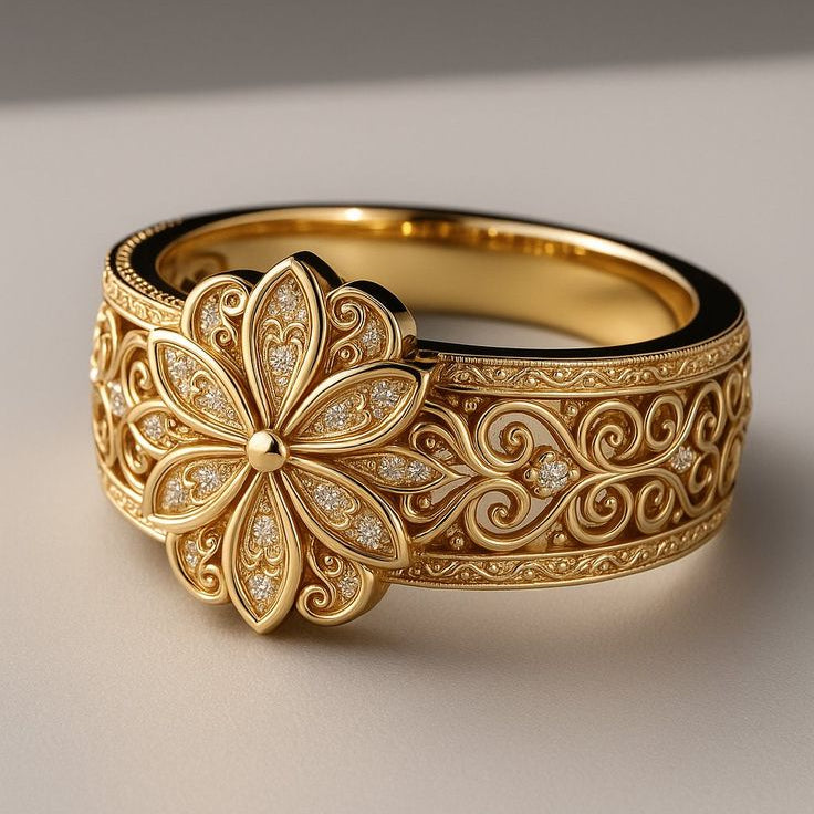 Gold Floral Ring