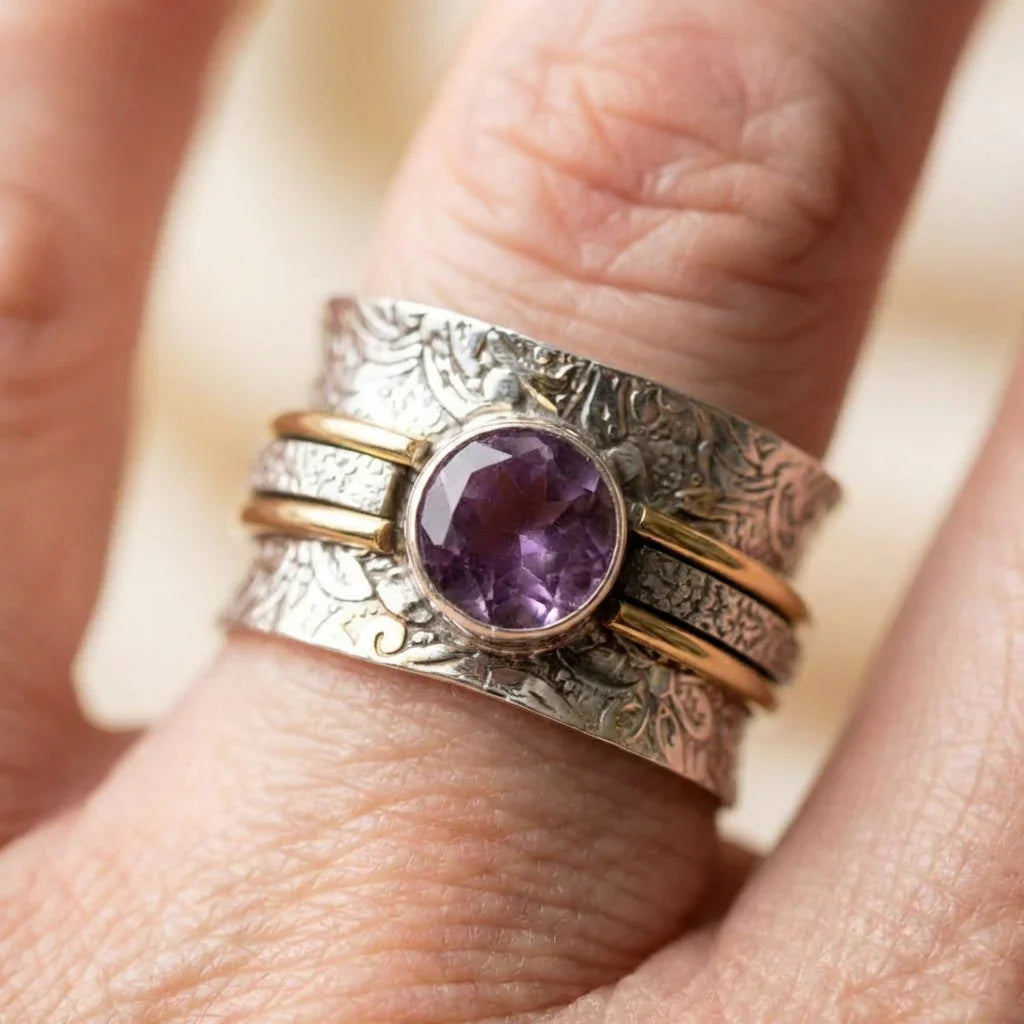 Bohemian Amethyst Meditation Ring