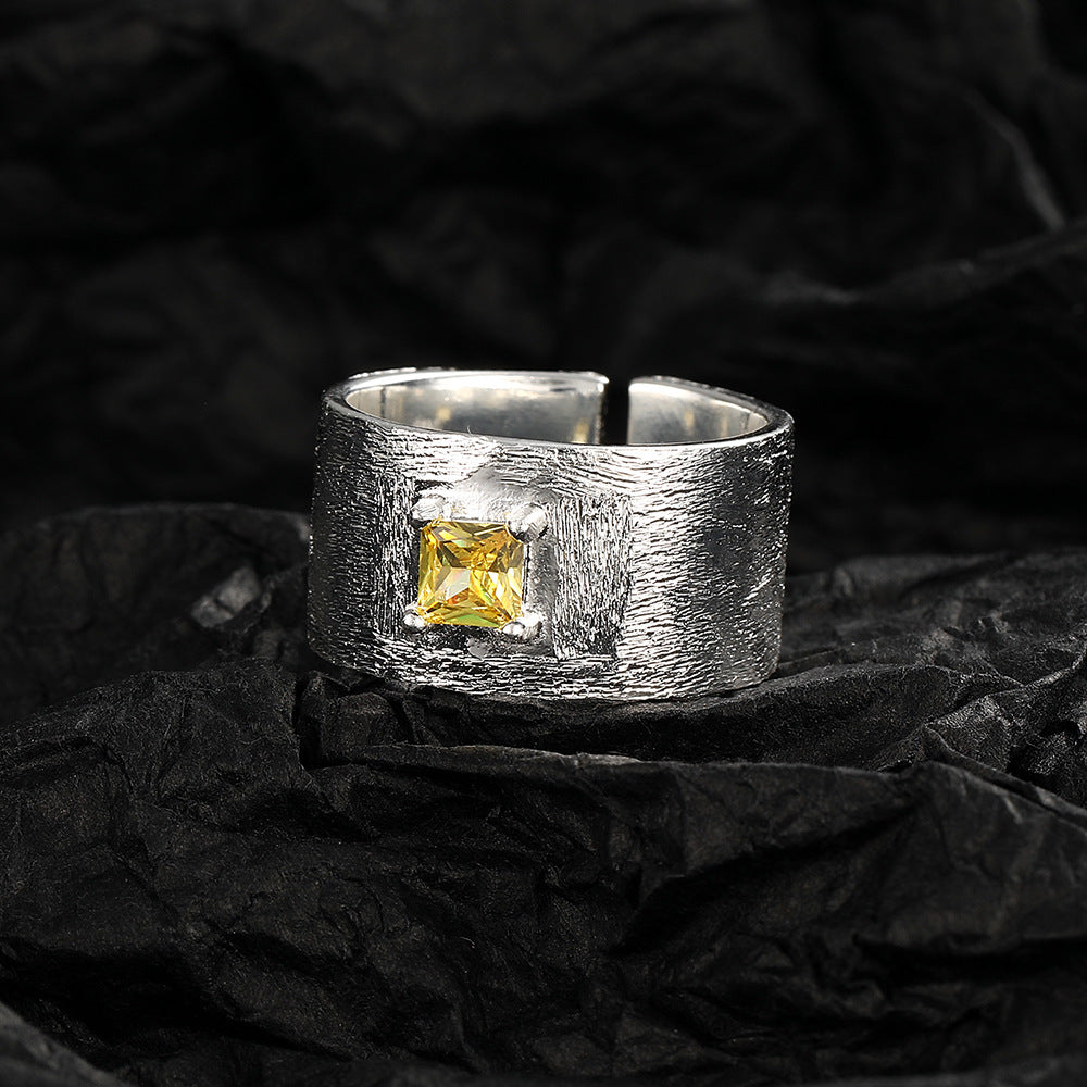 Citrine Textured Cuff Ring