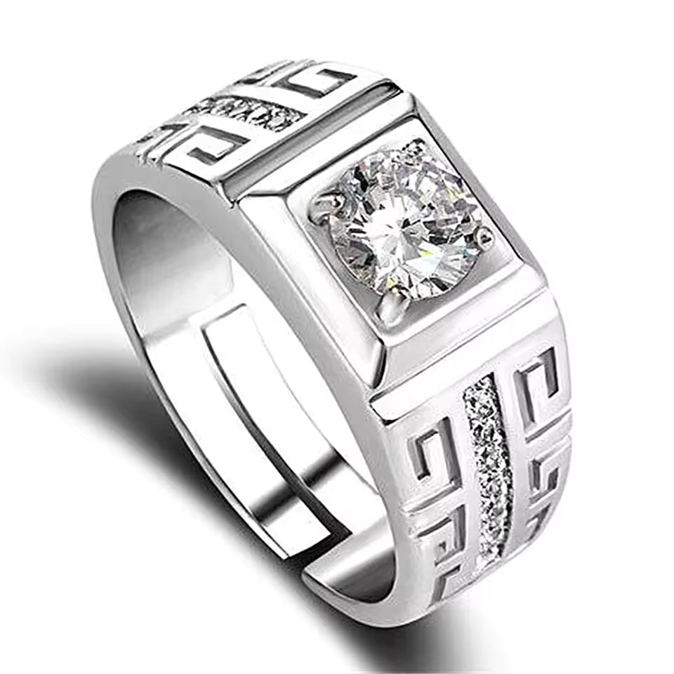Classic Crystal Men'S Ring
