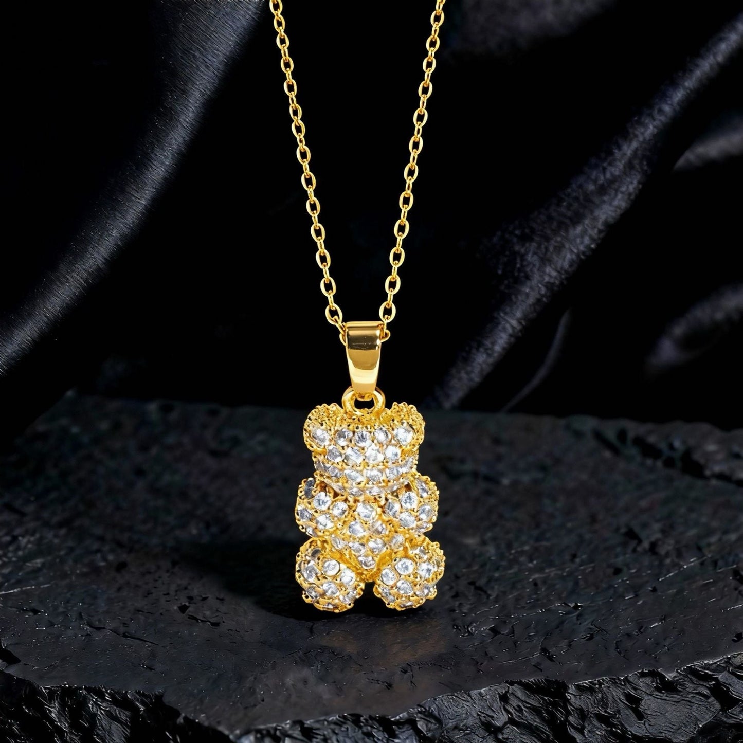 Crystal Teddy Bear Necklace