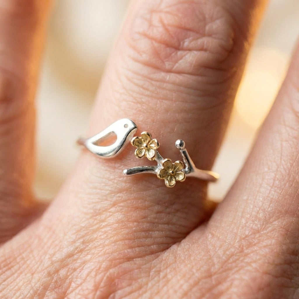 Bird Flower Ring