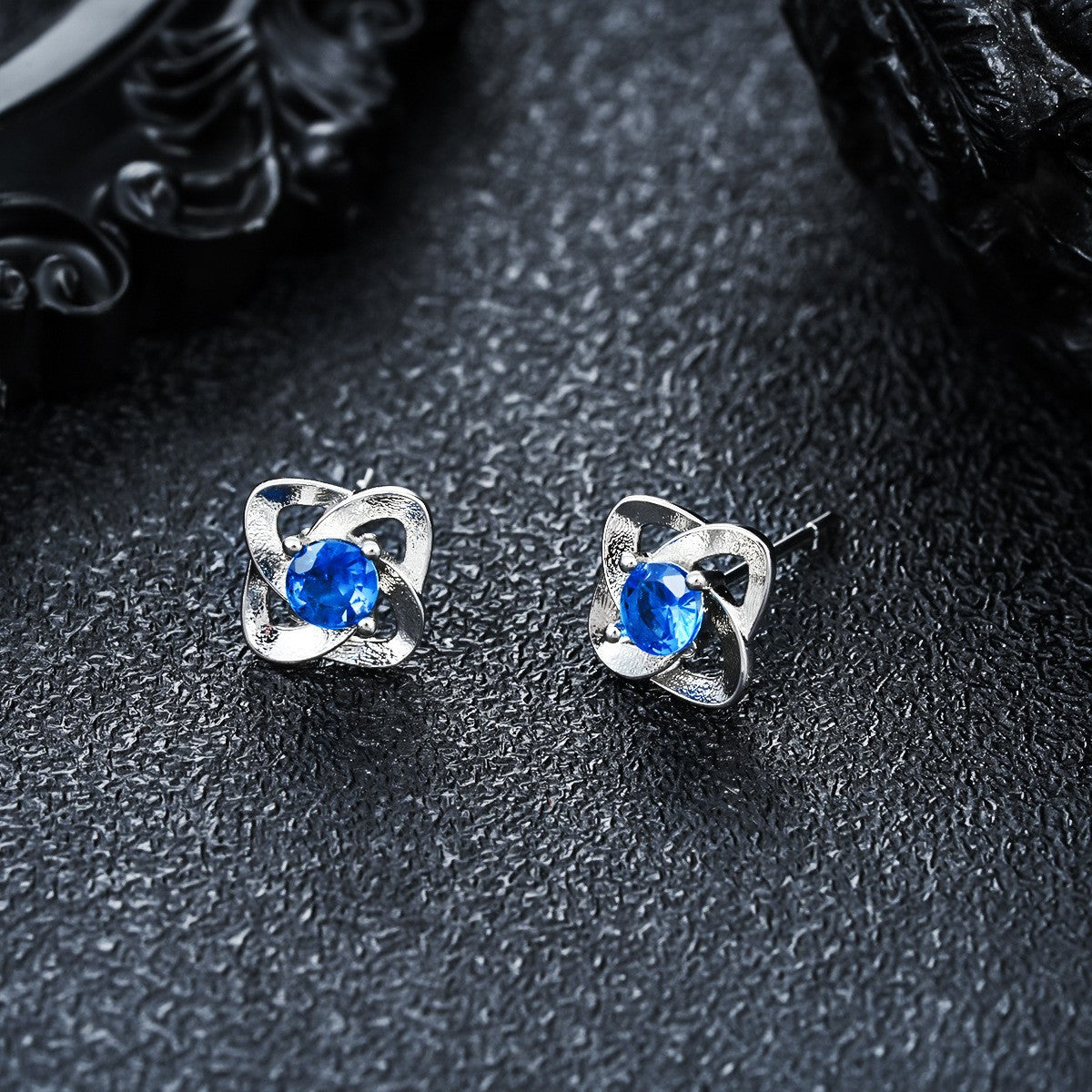 Elegant Blue Sapphire Earrings