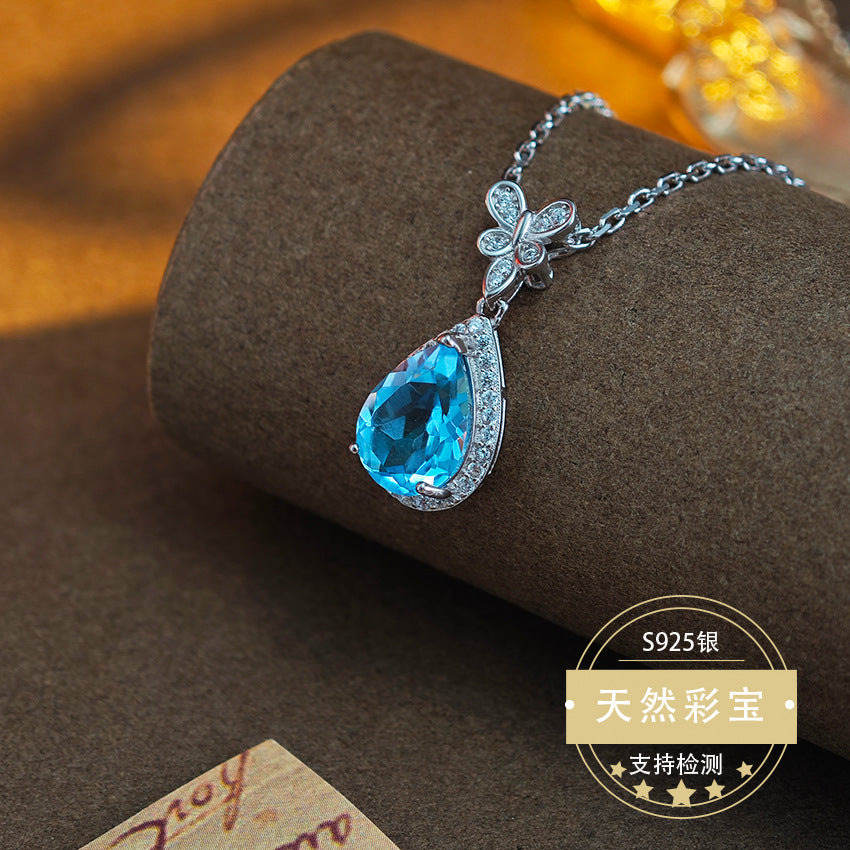 Elegant Blue Topaz Necklace
