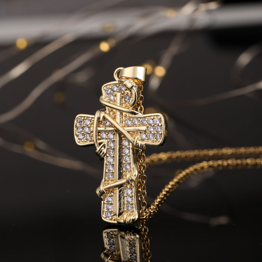 Elegant Crystal Cross Necklace