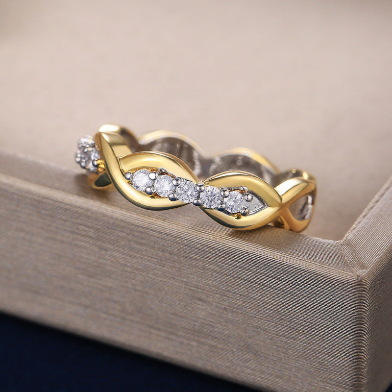 Elegant Diamond Twist Ring