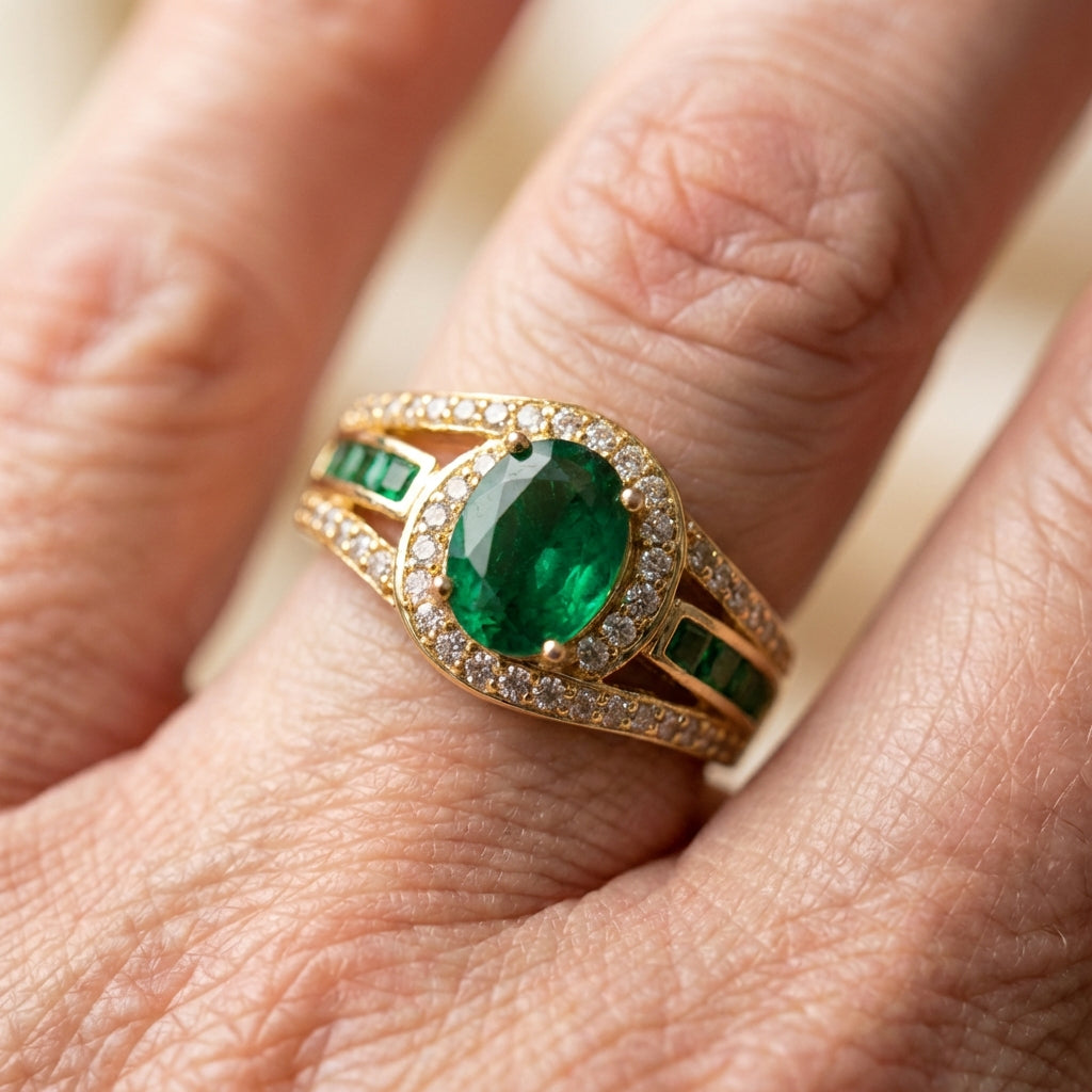 Green Emerald Ring