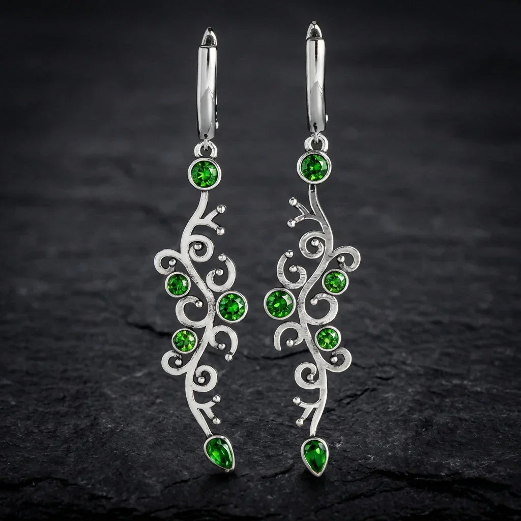 Elegant Green Stone Earrings
