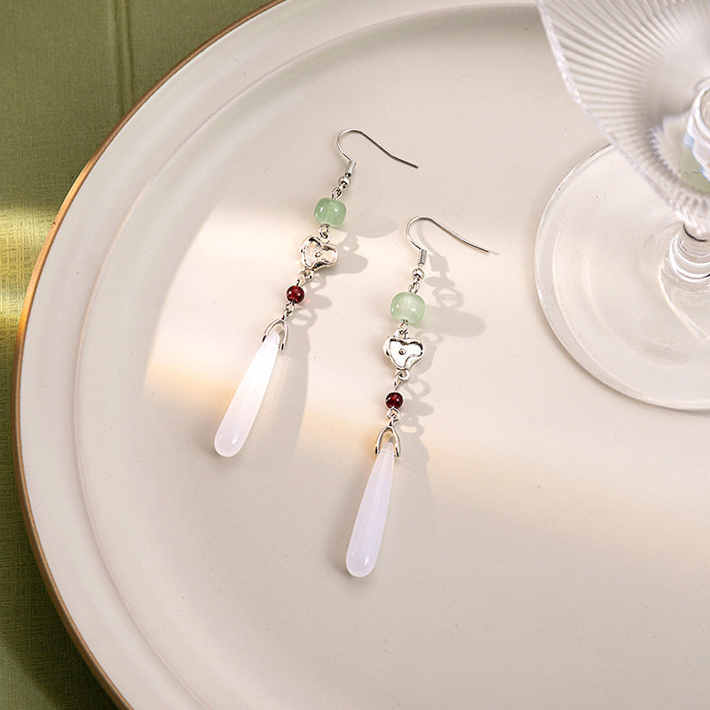 Elegant Jade Drop Earrings