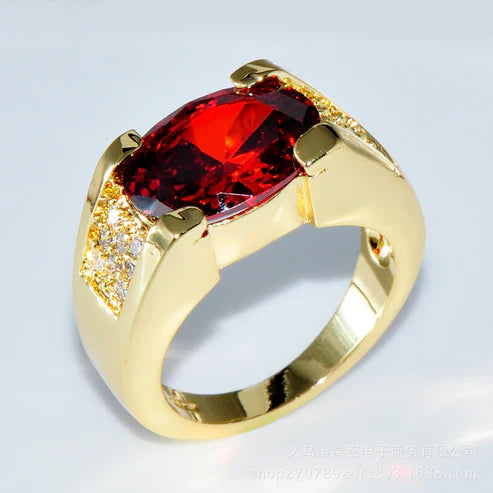 Elegant Ruby Gold Ring