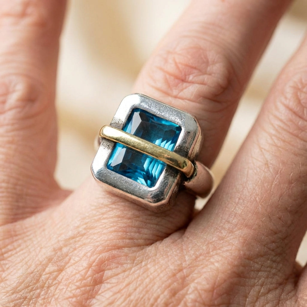 Blue Crystal Ring