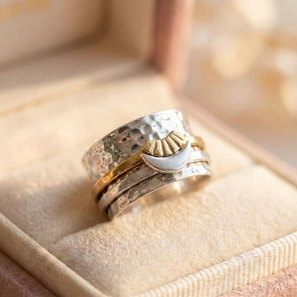 Elegant Moon Statement Ring