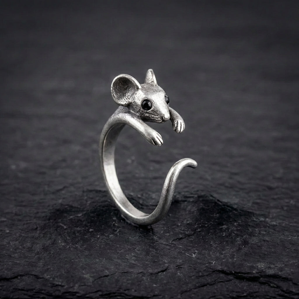 Vintage Mouse Silver Ring