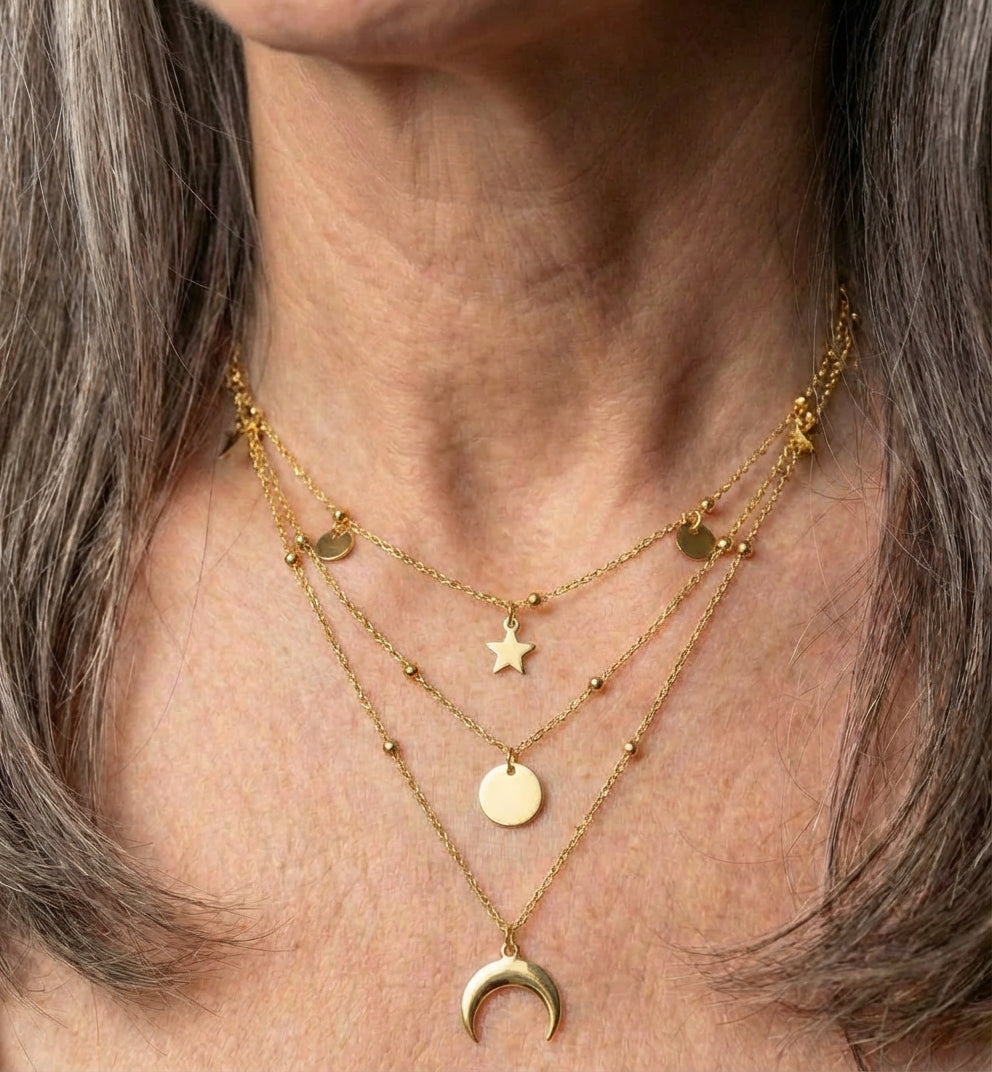 Moon Tassel Pendant Necklace