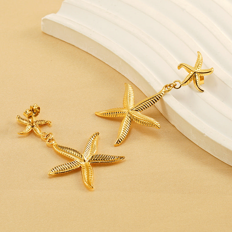 Gold Starfish Earrings