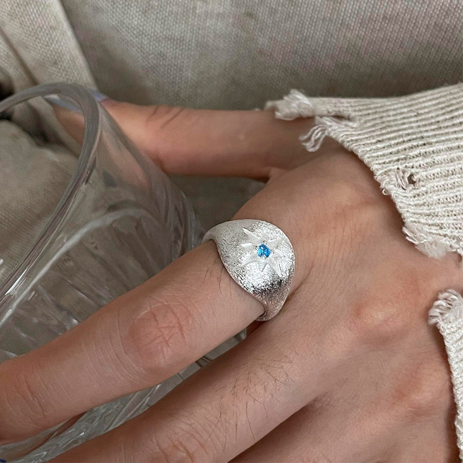 Modern Blue Topaz Ring