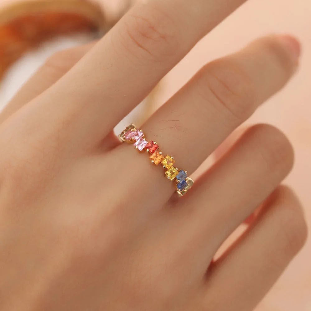 Rainbow Gemstone Ring