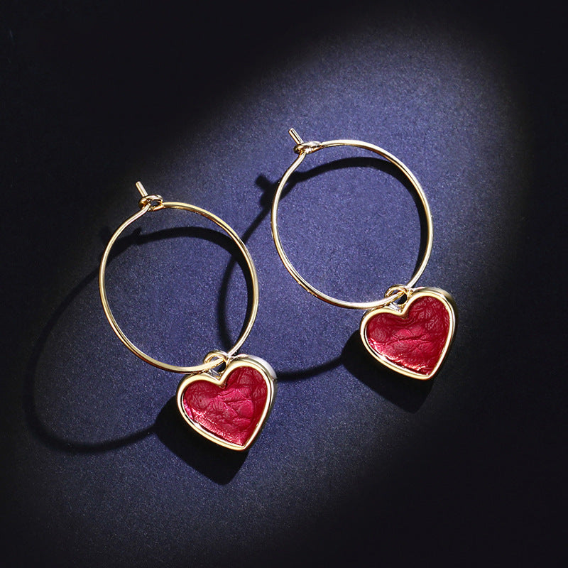 Romantic Red Heart Earrings