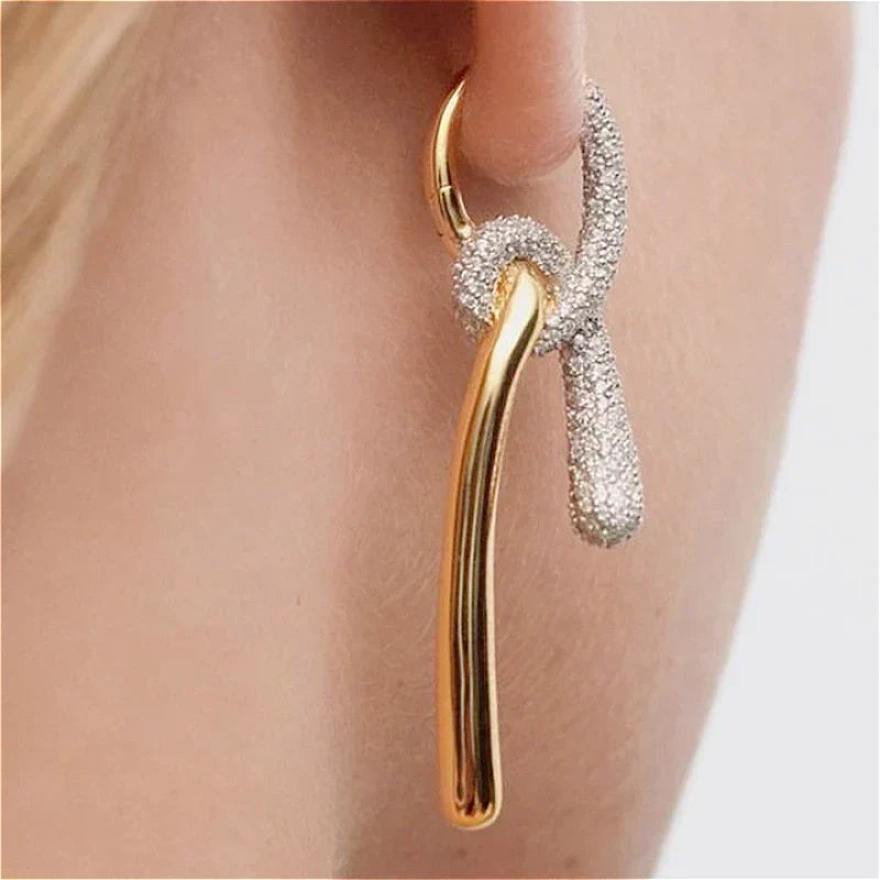 Bright Braided Golden Earrings
