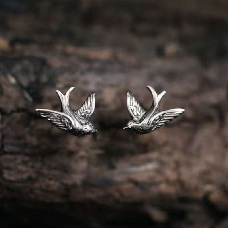 Silver Bird Earrings
