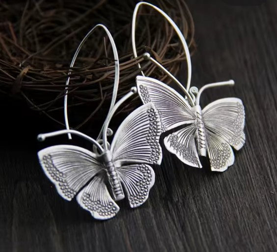 Silver Butterfly Earrings