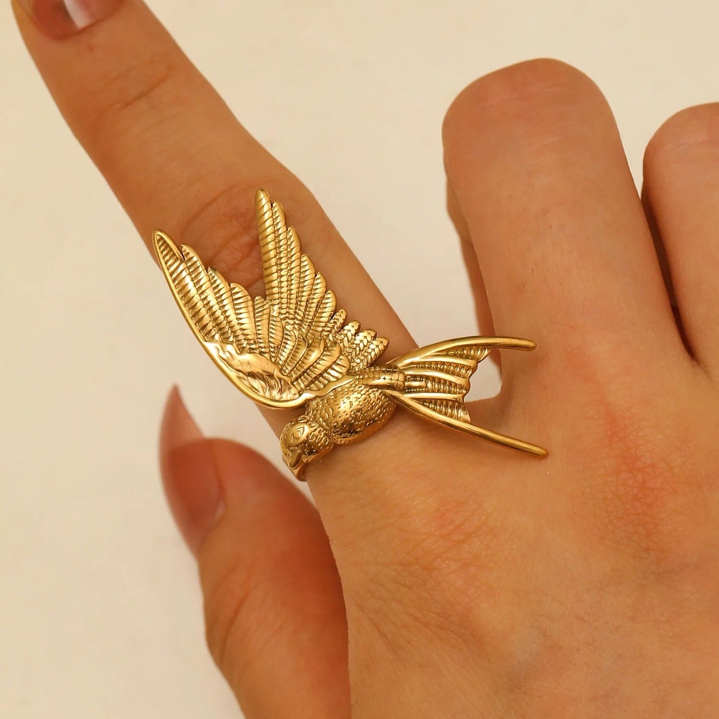 Statement Gold Butterfly Ring