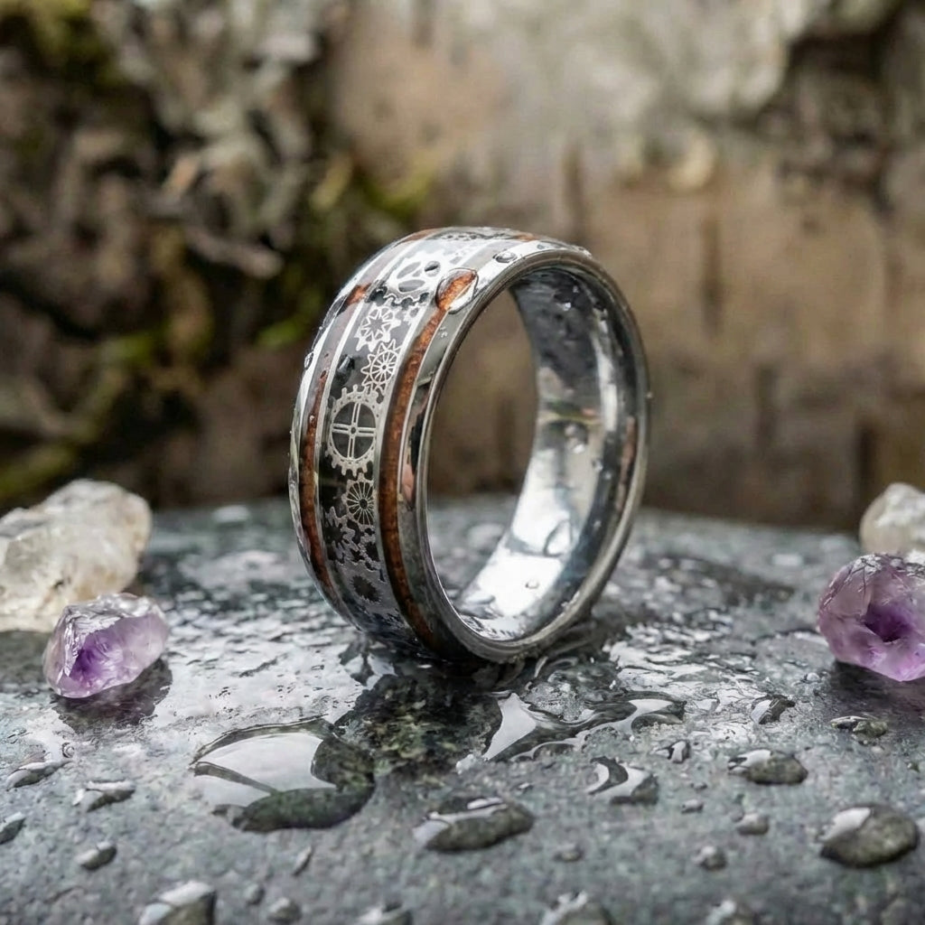 Steampunk Gear Wood Ring