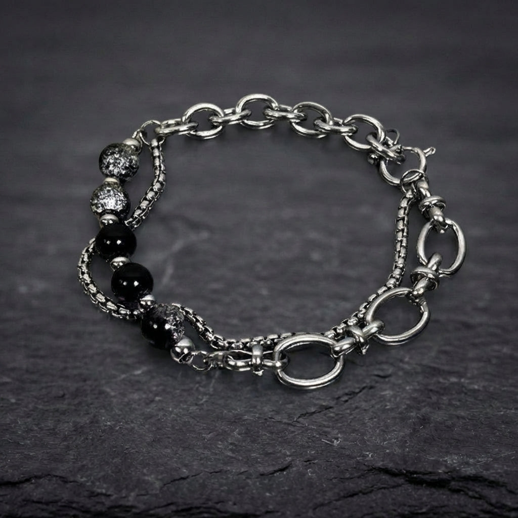 Vintage Bead Link Chain Bracelet