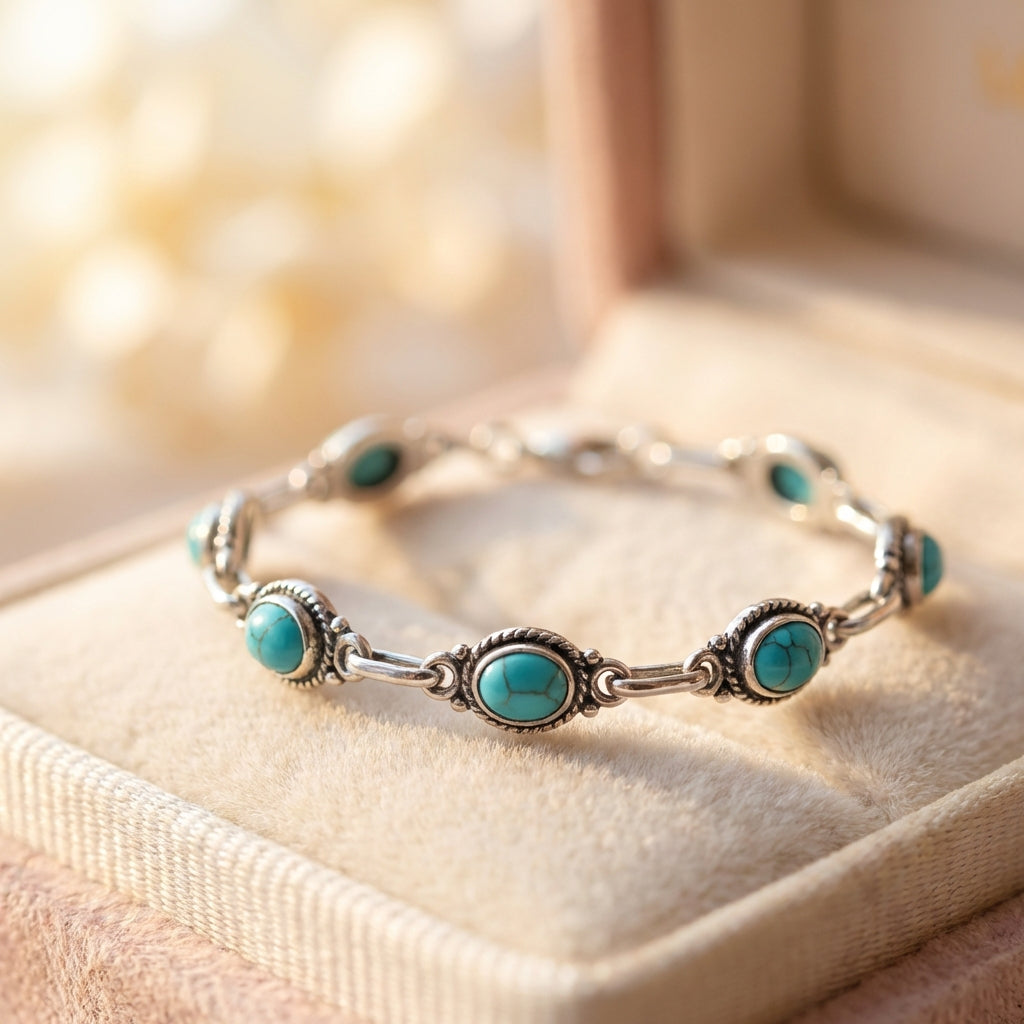Vintage Blue Stone Ankle Bracelet