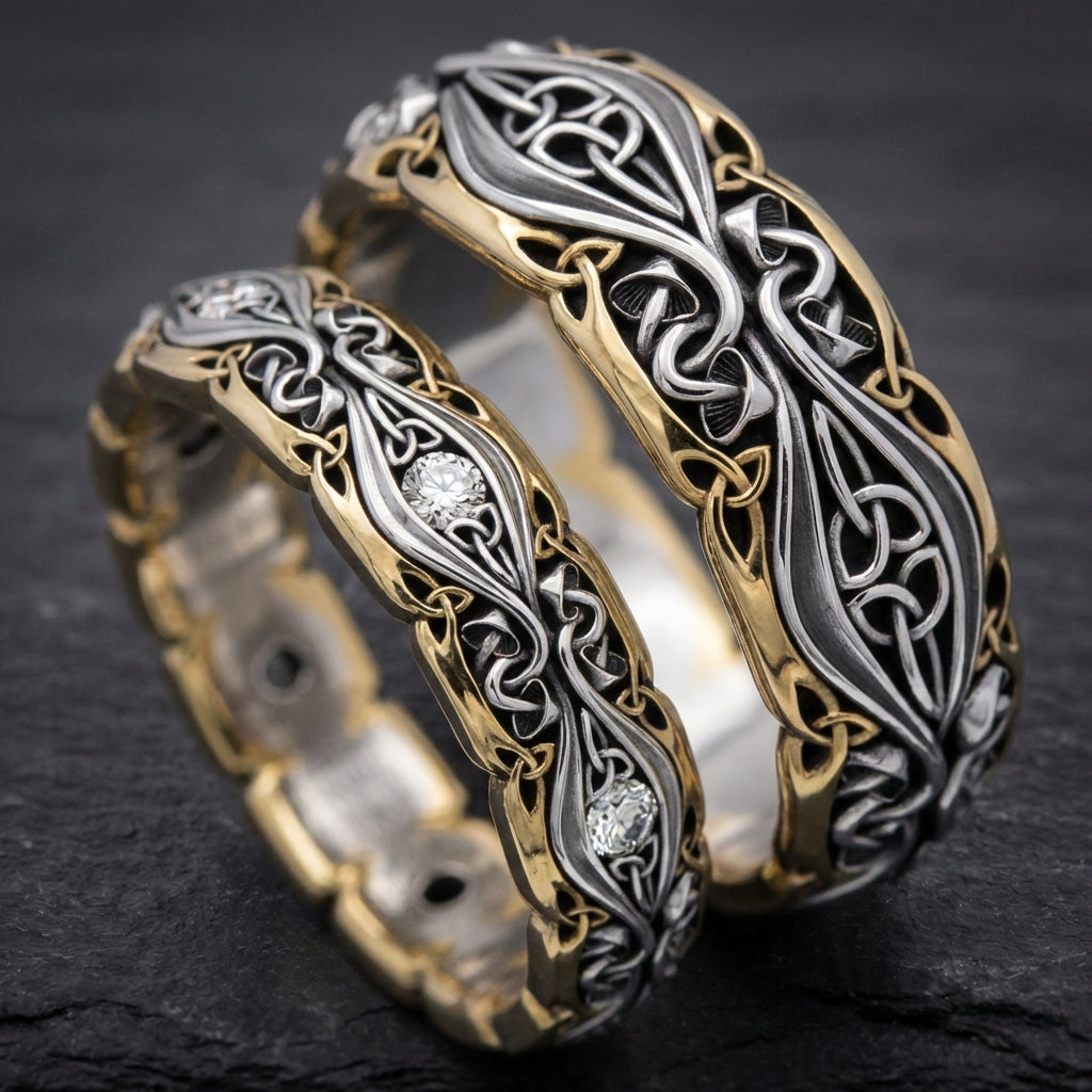 Vintage Couple Gold & Silver Ring