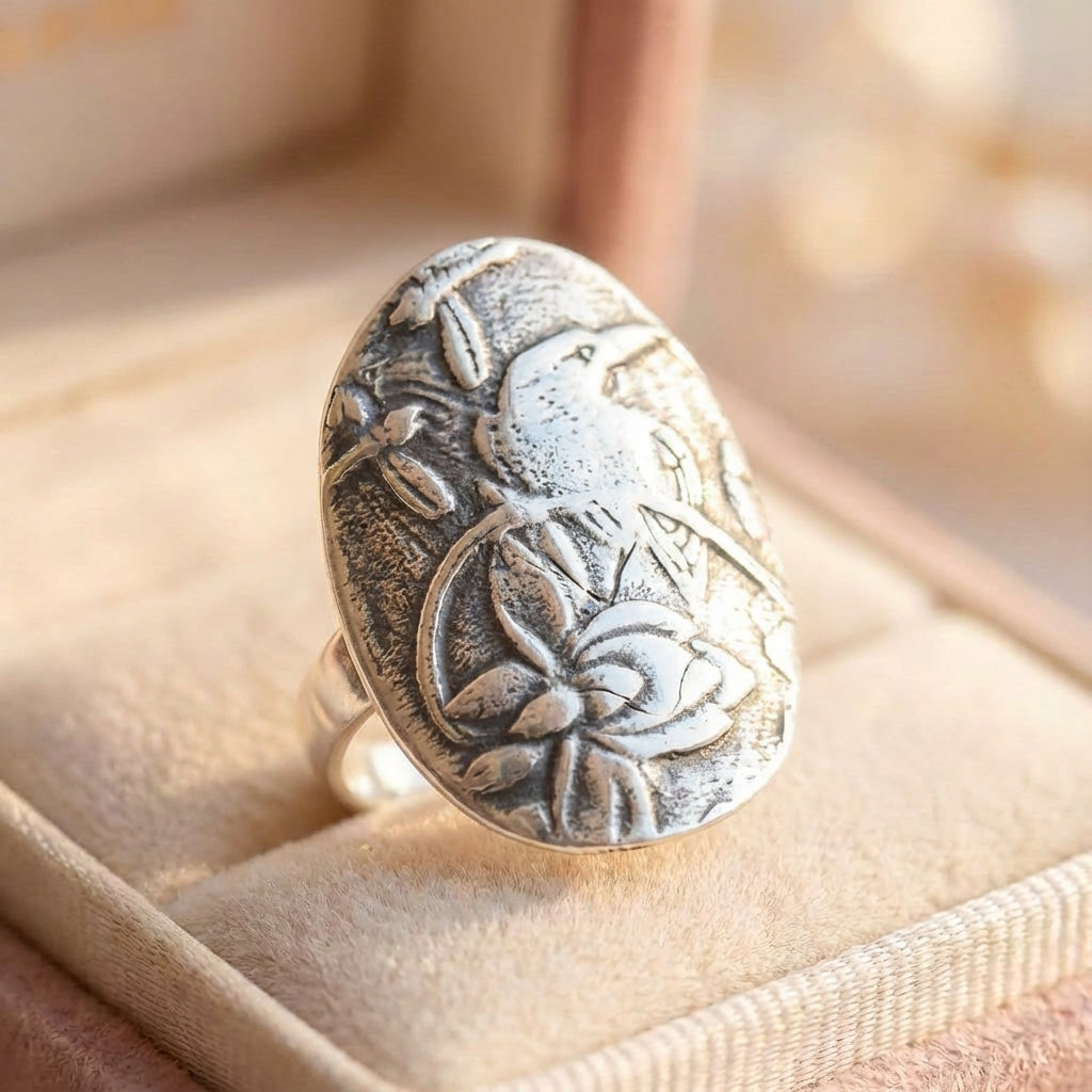 Vintage Flower Statement Ring