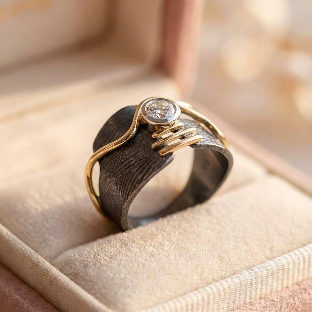 Vintage Geometric Diamond Ring