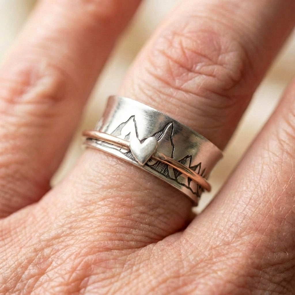 Mountain Heart Spinner Ring