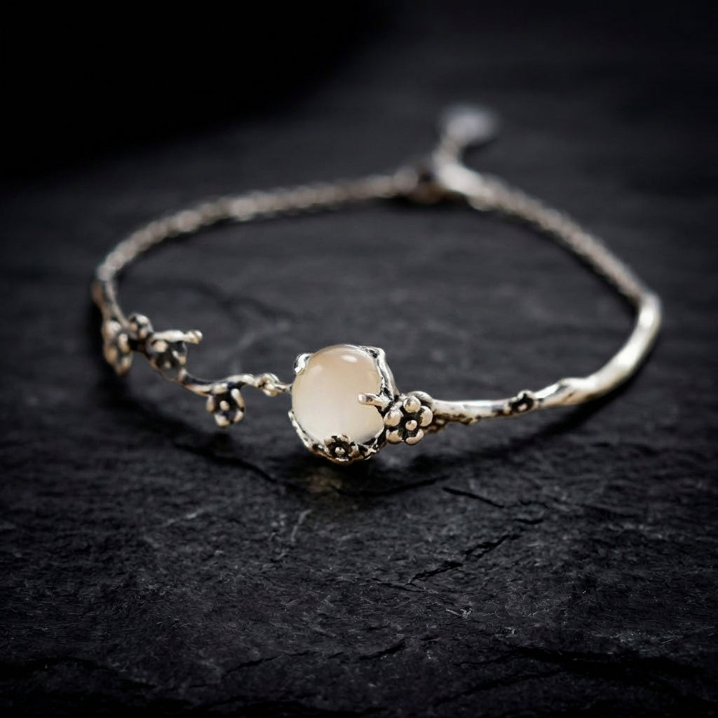Vintage Silver Flower Branch Bracelet