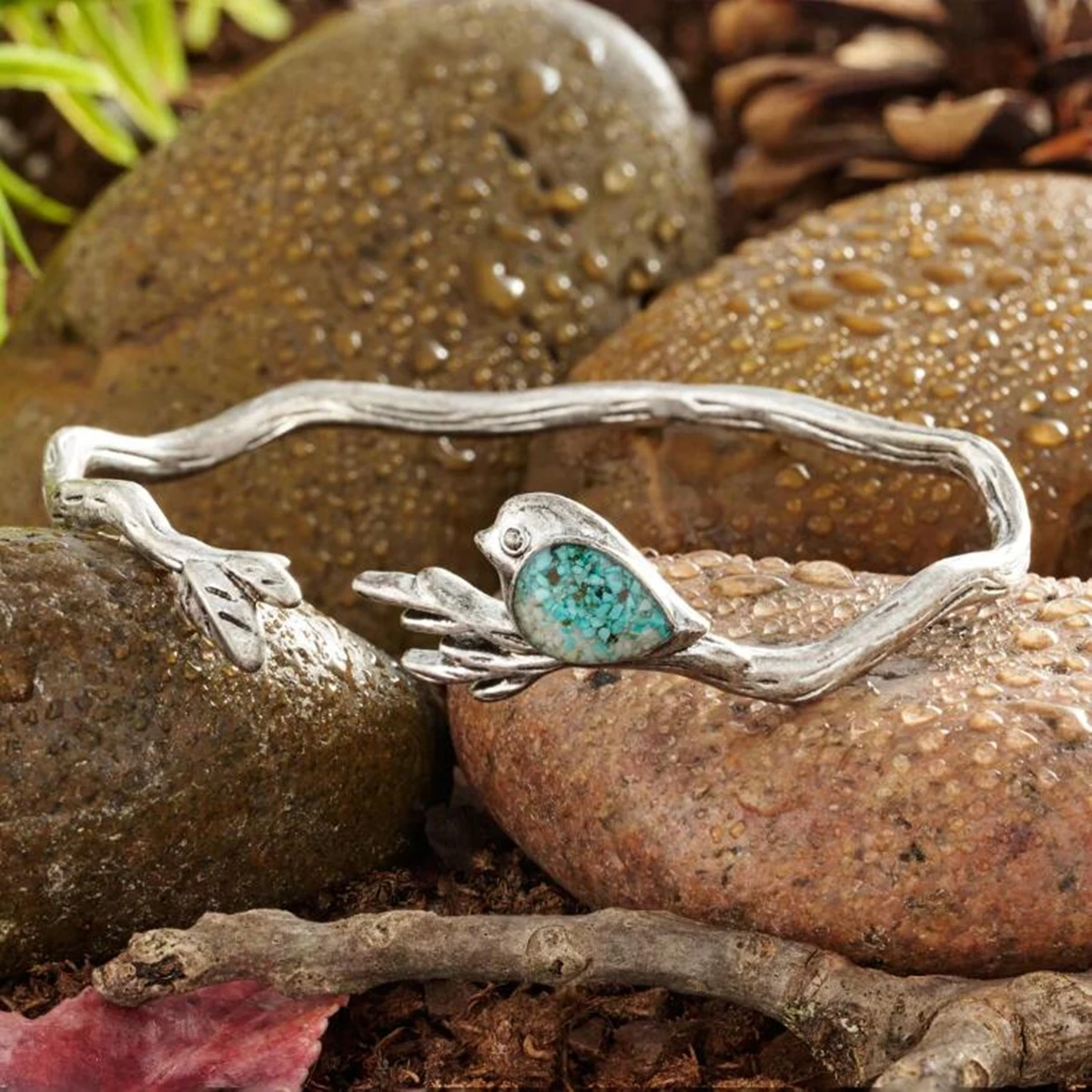 Vintage Turquoise Bird Bracelet