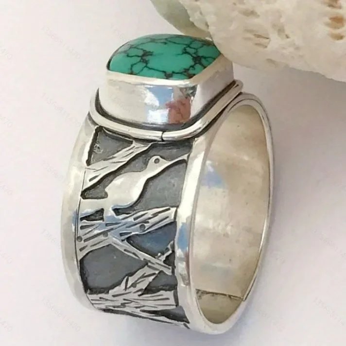 Vintage Turquoise Bird Ring