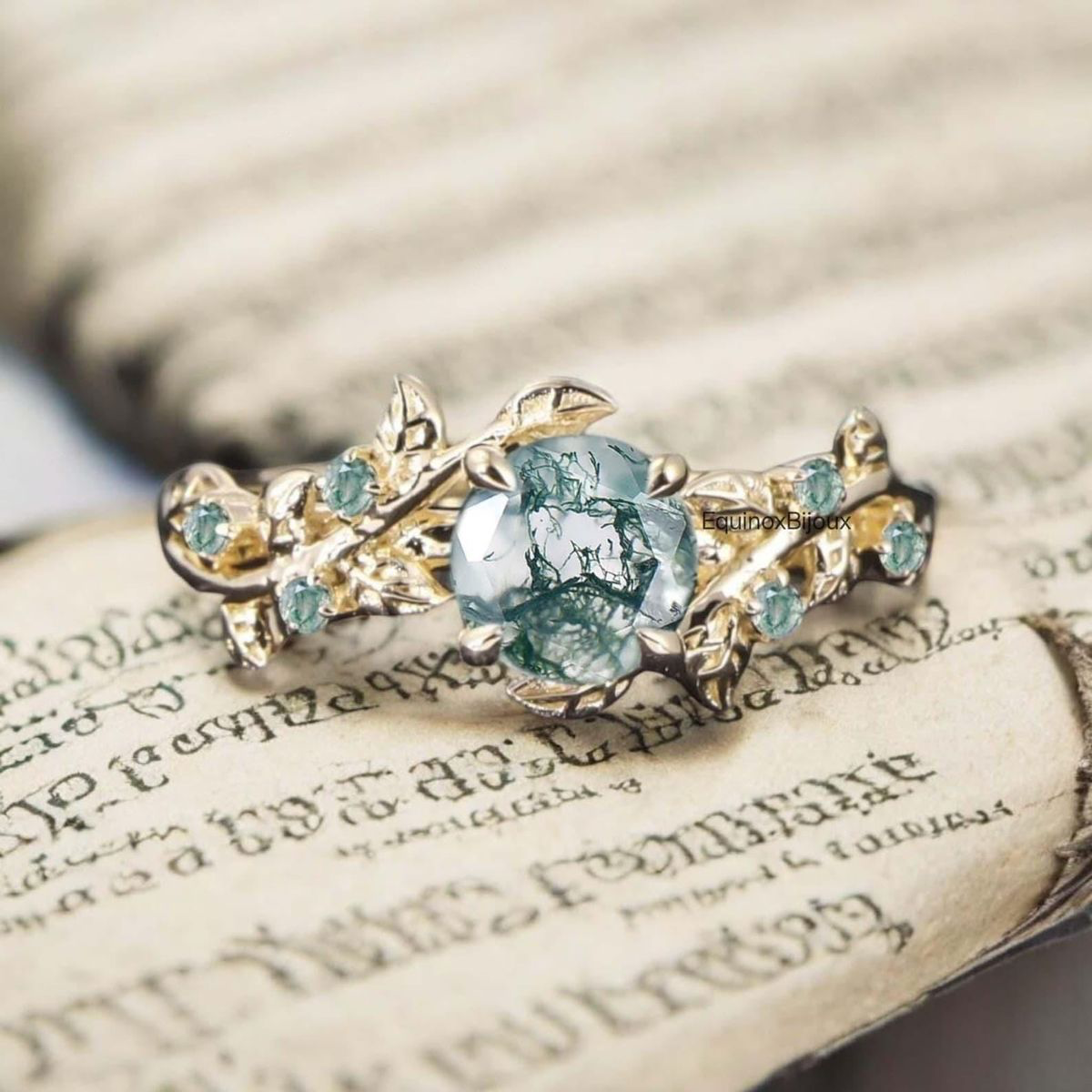 Mystic Moss Quartz Ring