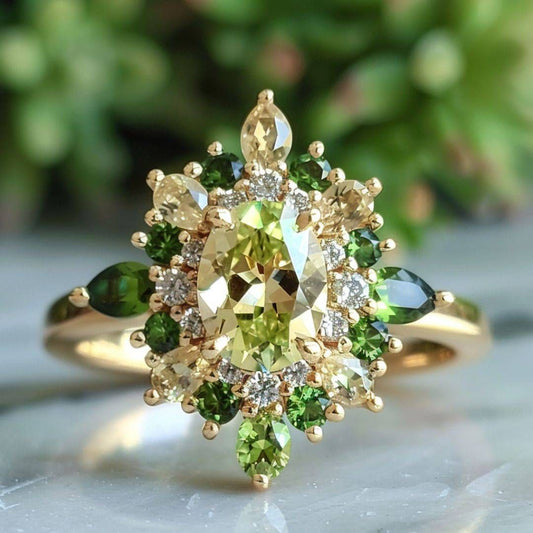 Exotic Cocktail Green Crystal Ring