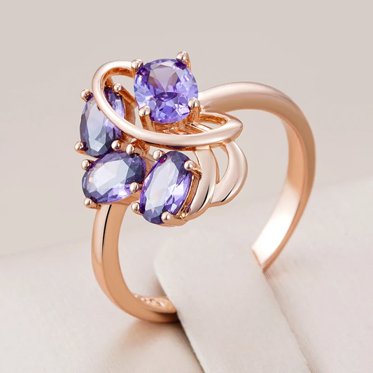 Elegant Purple Zirconia Ring