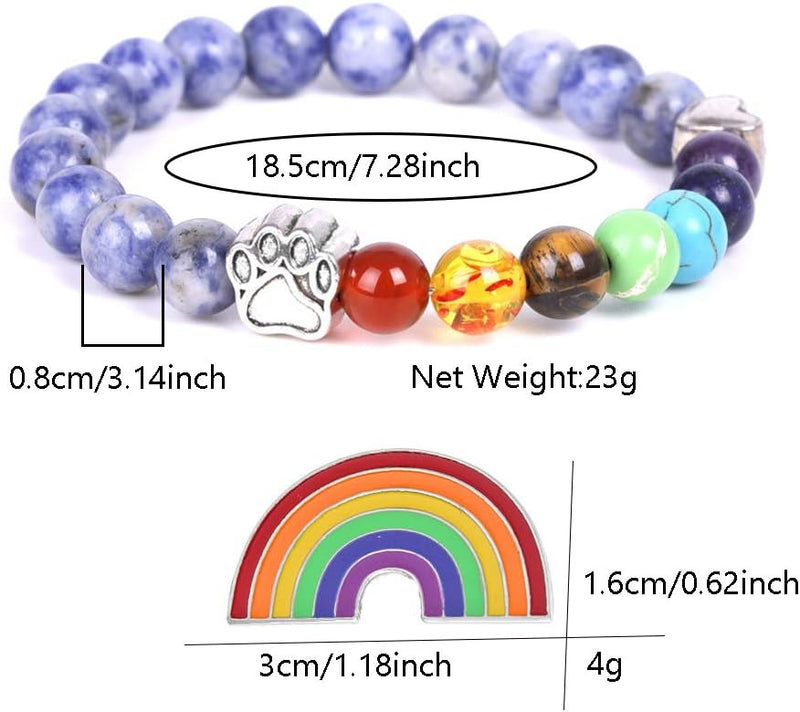 Rainbow Bridge Memorial Bracelet ��� 7 Chakra Bead Gift For Pet Loss