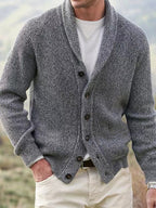 Men's Vintage Solid Color Cozy Sweater Cardigan artswardrobe