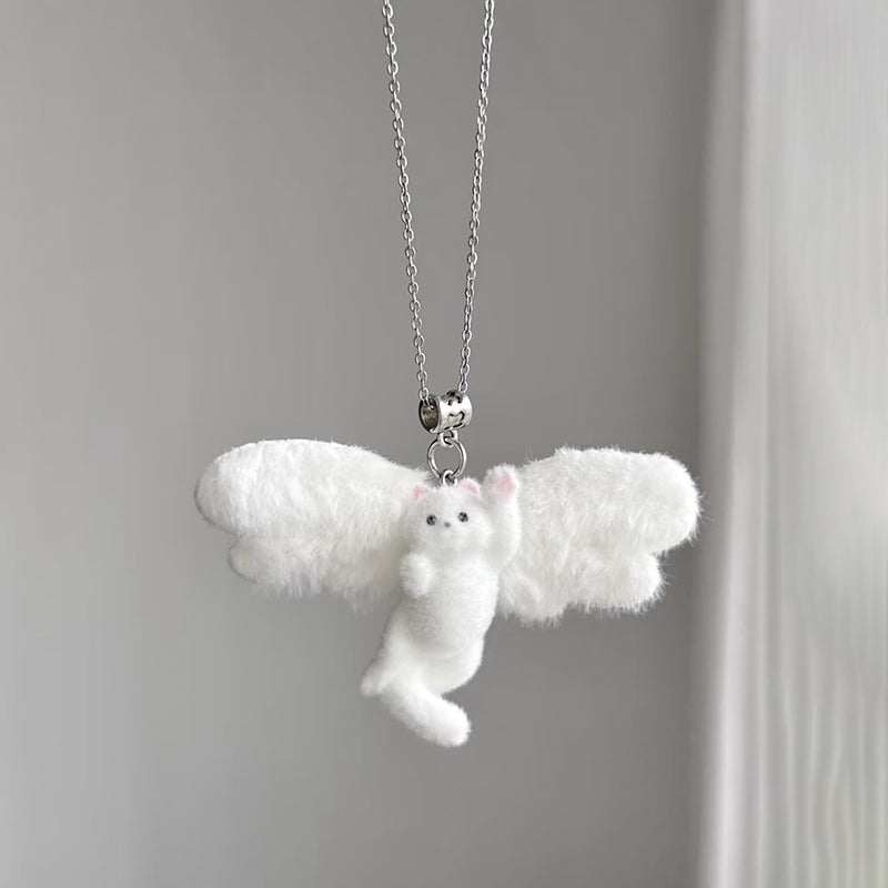 Comstylish Lovely Angel Cat Art Necklace