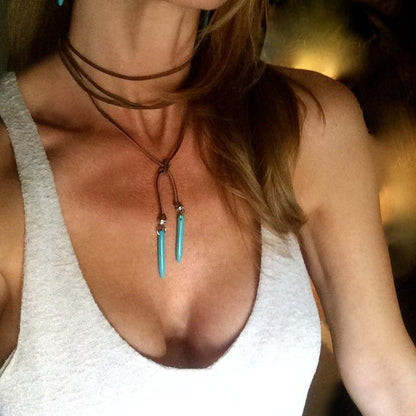 Elegant Double Wrap Turquoise Necklace
