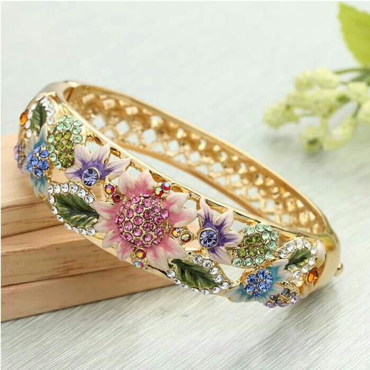 Wildflower Crystal Band Ring