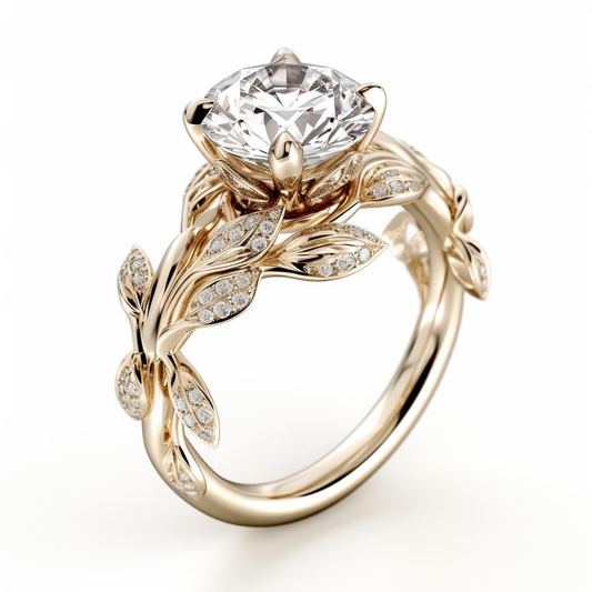 Golden Vine Diamond Ring