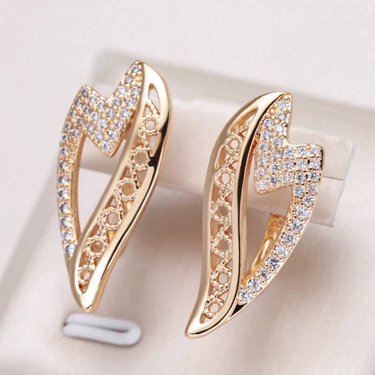 Elegant Earrings With Zirconias In Gold