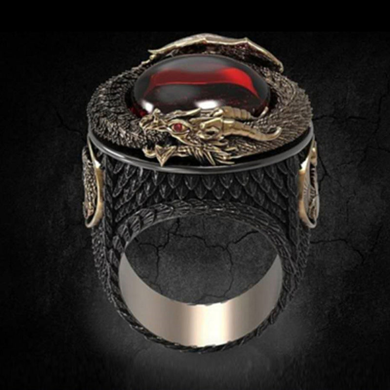 Elegant Crimson Dragon Ring