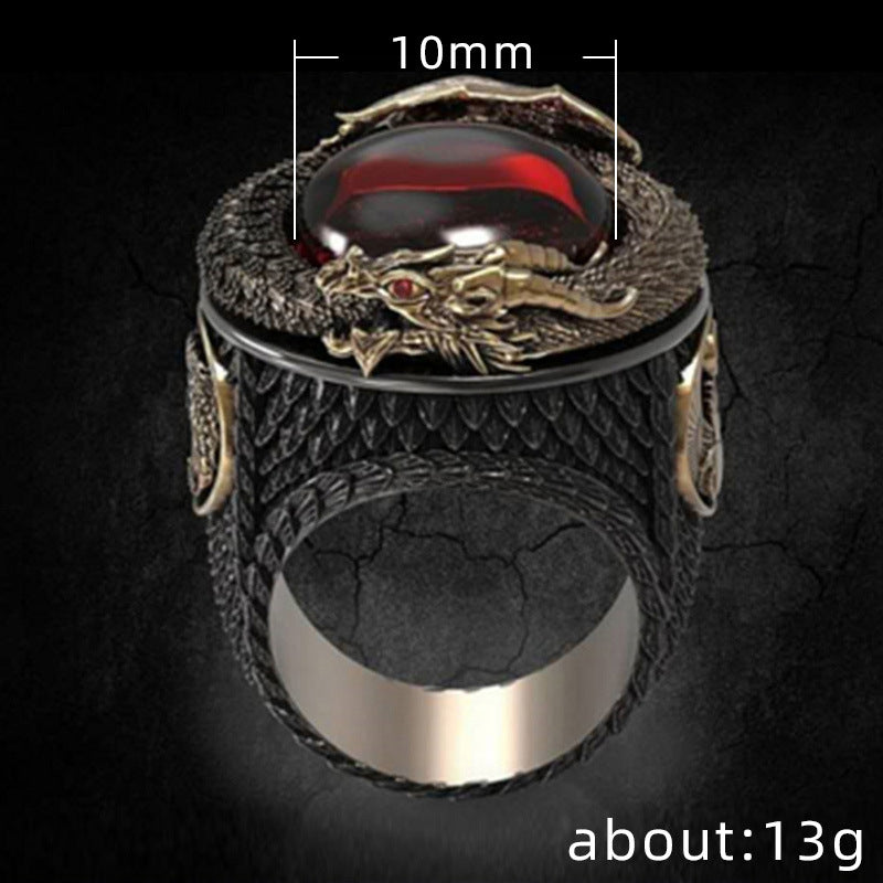 Elegant Crimson Dragon Ring