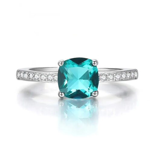 Vintage Blue Gold Zirconia Ring