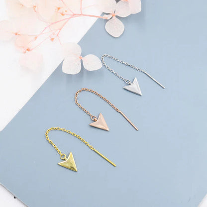 Arrowhead Threader Earrings In Sterling Silver